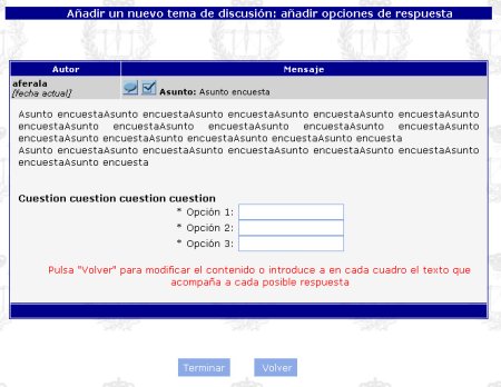 Aadir el texto a las opciones de una encuesta